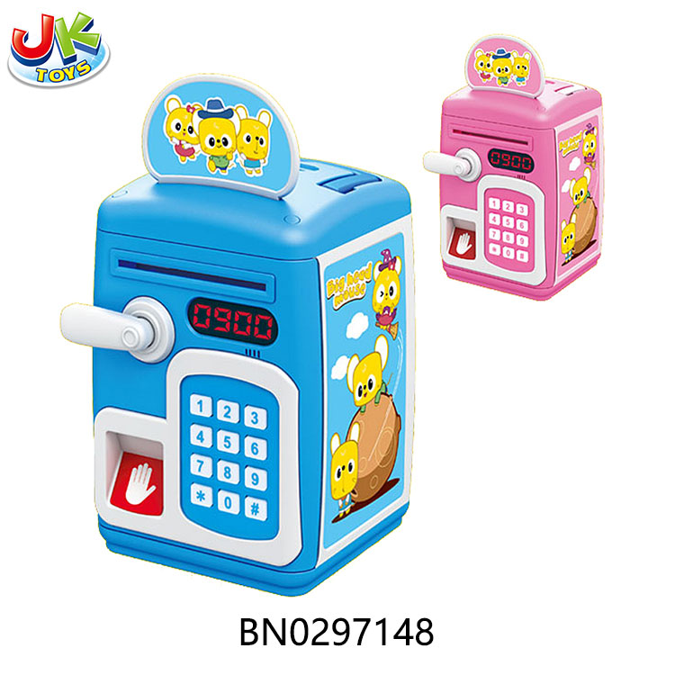 B/O PIGGY BANK,FINHERINT SENSOR,2 COLORS MIXED toys