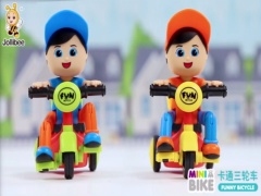 12PCS CARTOON FRICTION TRICYCLE,2 COLOR MIXED toys