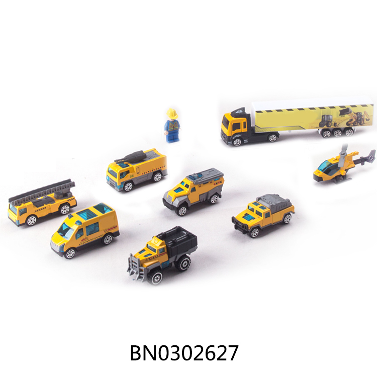 1:64 ALLOY SLIDE YELLOW CAR SET +PLANE+FIGURE toys