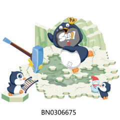 PUZZLE GAME,PENGUIN CHISELING ICE toys