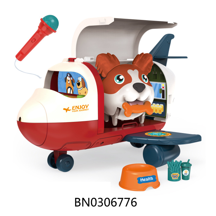 MULTI-FUNCTIONAL STORAGE AIRPLANE W/DOG,SOUND toys