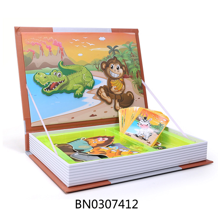 MAGNETIC BOOK,ANIMAL WORLD PUZZLE,81PCS toys