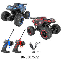 4 CHANNELS RC CAR WITH LIGHT, USB CABLE(BLUE/RED ASSORTED) toys