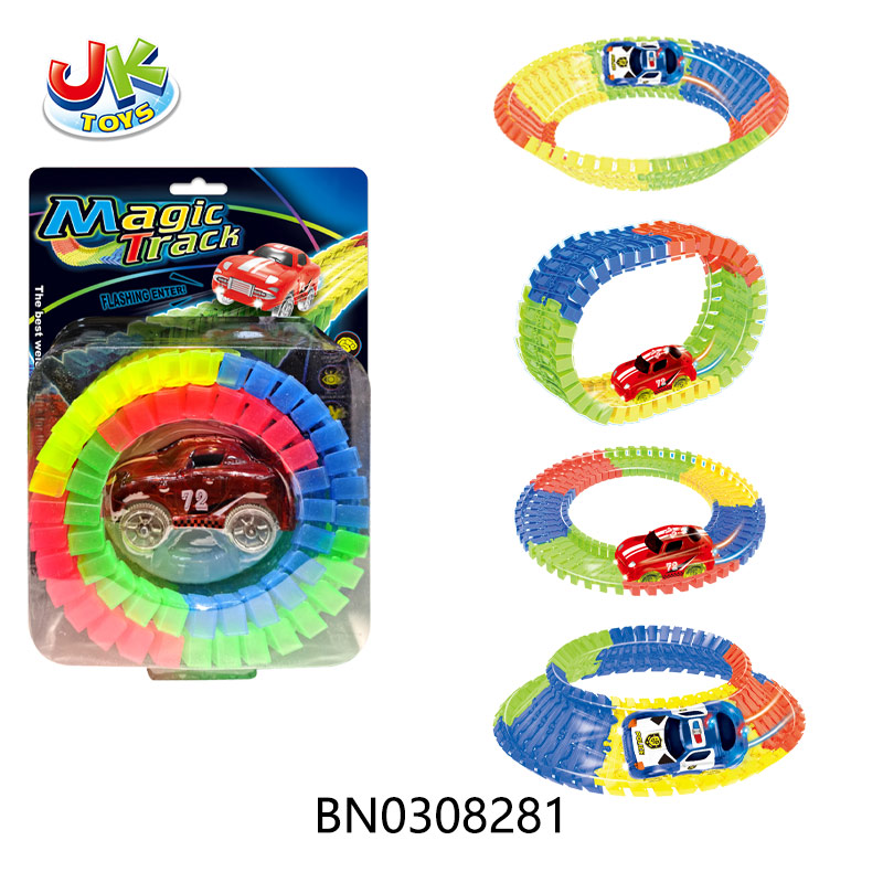 B/O TRACK,W/CAR ,W/LIGHT,56PCS toys