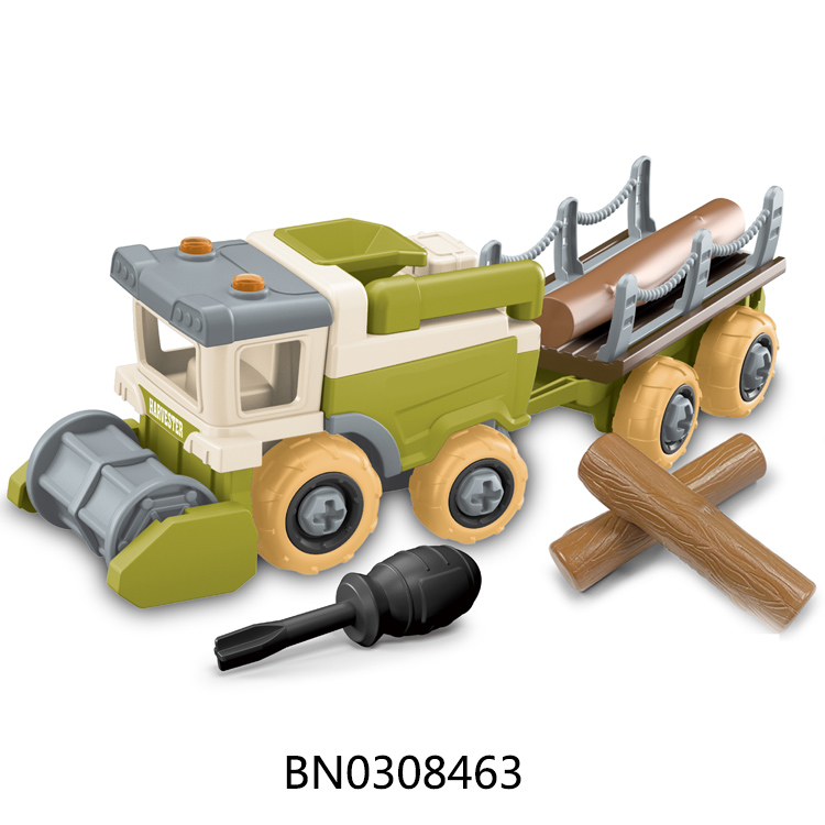 SLIDE HARVESTER TRUCK W/3PCS WOOD toys