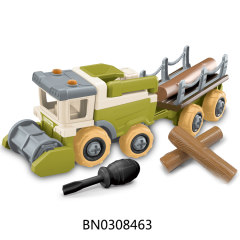 SLIDE HARVESTER TRUCK W/3PCS WOOD toys