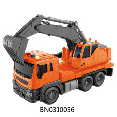 1:16 INERTIA EXCAVATOR WITH LIGHT AND MUSIC,SINGLE MONOCHROME ORANGE,PACKAGE 3*AG13 toys