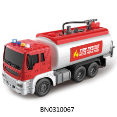 1:16 INERTIA FIRE TRUCK WITH LIGHT,MUSIC AND WATER SPRAY,SINGLE MONOCHROME RED,PACKAGE 3*AG13 toys