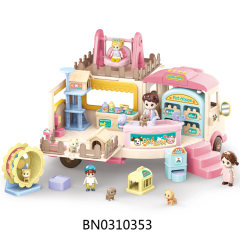 SLIDE BUS PET HOUSE W/MUSIC toys