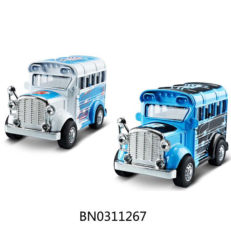 1:36 MINI ALLOY PULL BACK GRAFFITI BUS SET,2COLORS MIXED toys