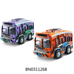 1:36 MINI ALLOY PULL BACK GRAFFITI BUS SET,2COLORS MIXED toys