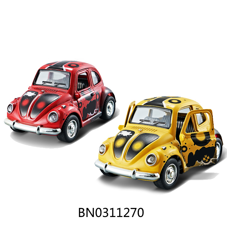 1:36 MINI ALLOY PULL BACK GRAFFITI CAR SET,W/CAN BE OPEN THE DOORS,2COLORS MIXED toys