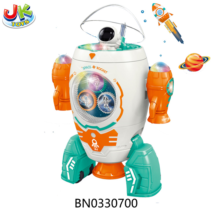 B/O ROCKET,W/LIGHT,MUSIC,WALK ROTATE,2COLORS(GREEN/ORANGE) toys