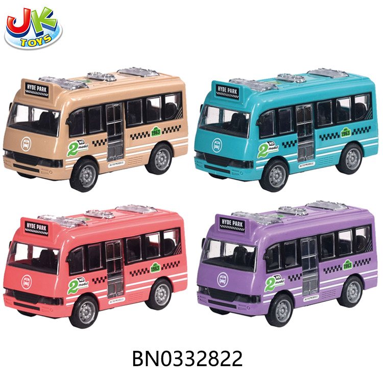 FRICTION BUS,W/OPEN DOOR,4COLORS,12PCS/DISPLAY BOX toys