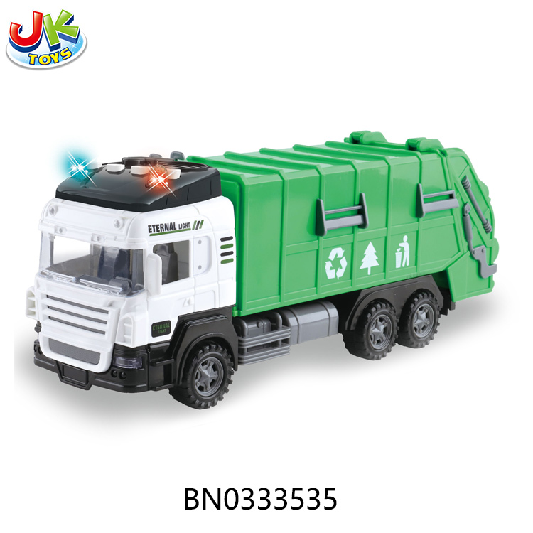 FRICTION SANITATION TRUCK,W/LIGHT,MUSIC toys