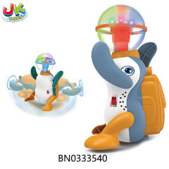 B/O SPINNING TOP BALL PENGUIN,W/LIGHT,2COLORS,6PCS/DISPLAY BOX