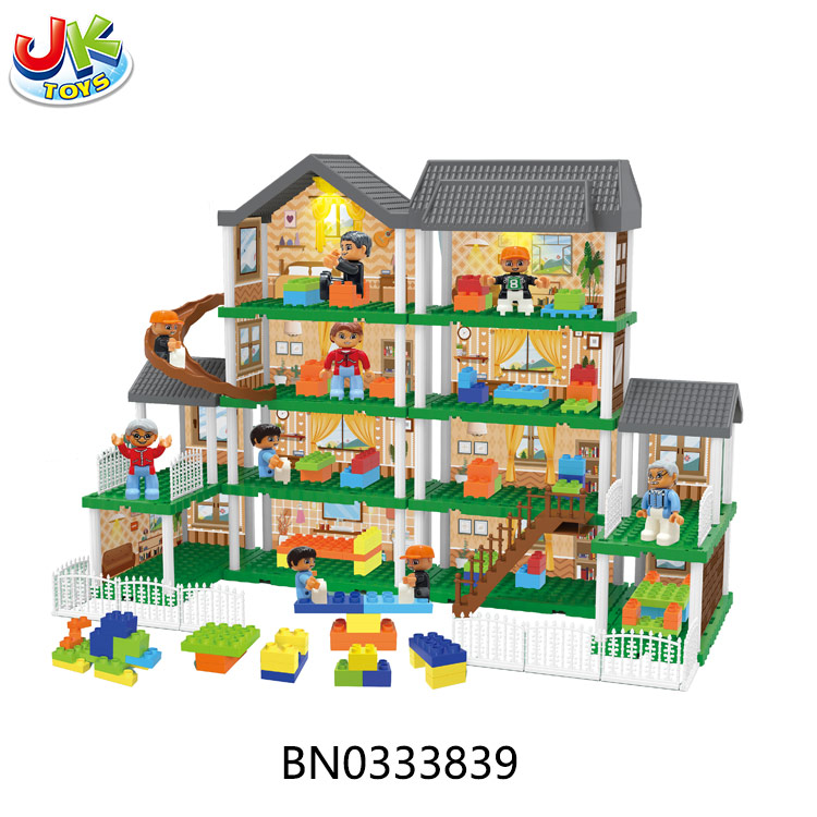 DIY VILLA,W/BUILDING BLOCKS,DOLL,W/2 LIGHT,203PCS toys