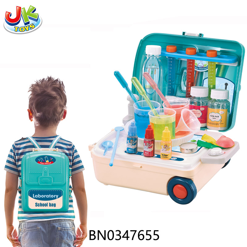 3IN1 LABORATORY SCHOOL BAG,34PCS toys