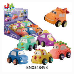 SOFT DINOSAUR CAR, 6PCS/DISPLAY BOX