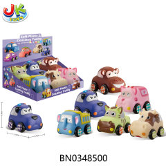 SOFT ANIMALS CAR, 6PCS/DISPLAY BOX