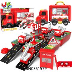 FIRE POLICE STORAGE CARS 17PCS(W/LIGHT/SOUND) toys