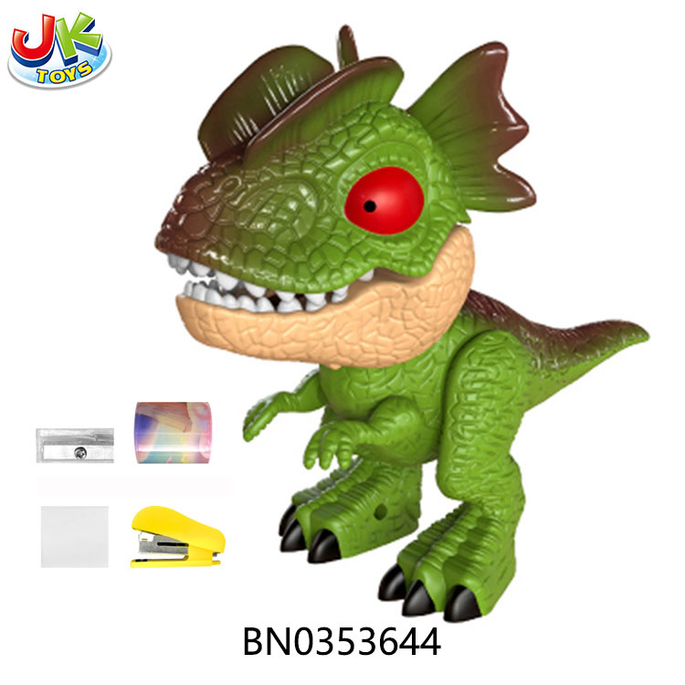 DINOSAUR STATIONERY(PENCIL SHAPPENER/FLEXIBLE RULER/ERASER/STAPLER/PENCIL) toys