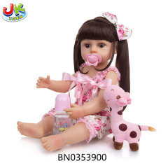 55CM SIMULATION BABY DOLL(WIG SET),SOFT GLUE,W/BOTTLE,MAGNETIC PACIFIER,DIAPER,BIRTH CARD,GIRAFFE