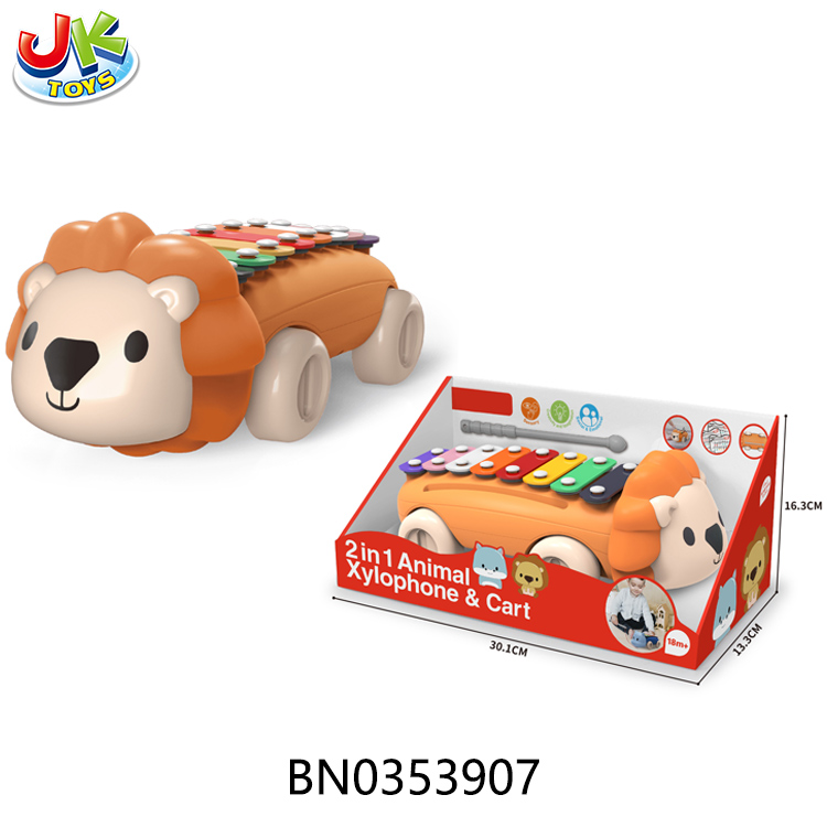 2 IN 1 ANIMAL XYLOPHONE & CART toys