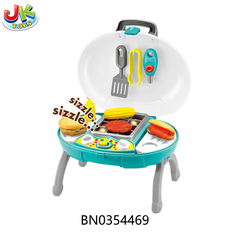 LIGHT GREEN SIMULATION OF VOICE CONTROL GRILL(BARBECUE SET) toys