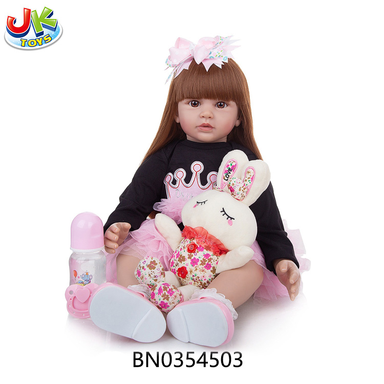 60CM SOFT GLUE SIMULATION BABY DOLL(WIG SET),SOFT GLUE,W/BOTTLE,MAGNETIC PACIFIER,DIAPER,BIRTH CARD,SHOES toys