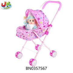 BABY TROLLEY TOY W/14"DOLL/IC toys