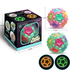 FINGERTIP DOUBLE ROTATION SPEED PUSH COLOR DISCRIMINATION GAME BALL, 2 COLOR MIXED GRASS GREEN/ROSE RED toys