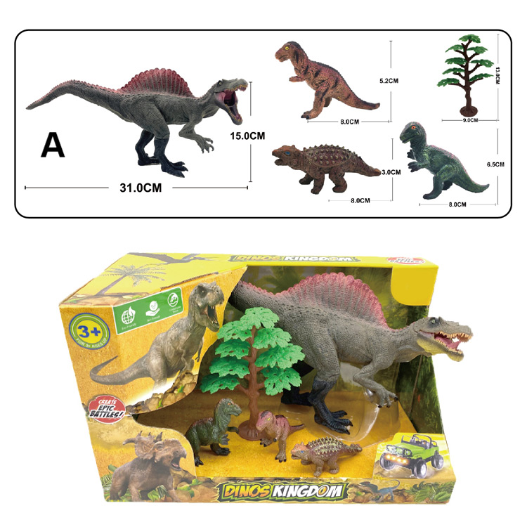 12-INCH DINOSAUR*1,4-INCH DINOSAURS*3,4-LAYER TREE*1 (SOLID) toys