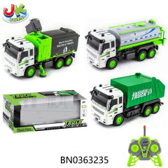 R/C 1:30 4CH SANITATION TRUCK W/LIGHTS,3 ASST MIXED