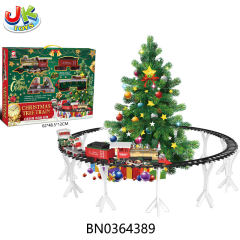 B/O CHRISTMAS TREE RAIL TRAIN SET,W/MUSIC,LIGHTS toys