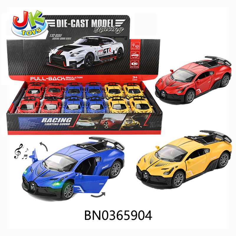 1:32 BUGATTI SUPERCAR ALLOY CAR,W/LIGHT,MUSIC(3 COLORS) toys