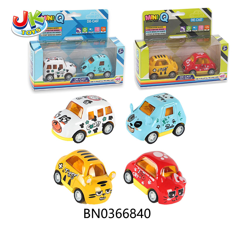 ALLOY PULL-BACK CARTOON CAR,4 ASST 4 COLORS MIXED toys