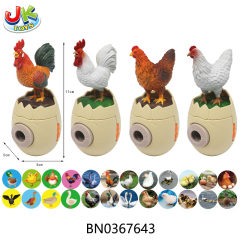 POULTRY PROJECTOR,ROOSTER HEN,2 ASST 2 COLOR MIXED