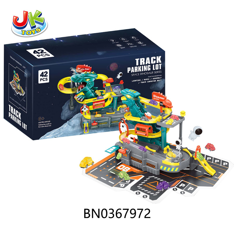 SPACE DINOSAUR ORBITAL PARKING LOT SET,W/LIGHTS,MUSIC toys