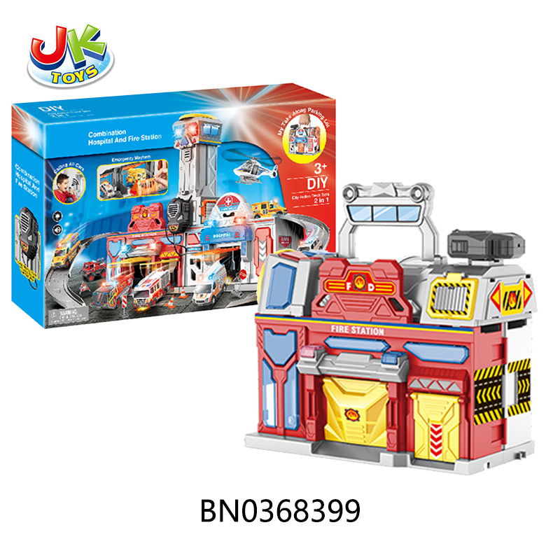 PARKING LOT(2-IN-1 FIRE + AMBULANCE POLICE,HANDBAG) toys