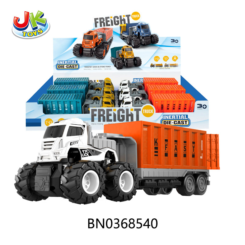 FRICTION FOUR-DRIVE ALLOY CARGO TRUCK,2 COLORS MIXED,6PCS/BOX toys