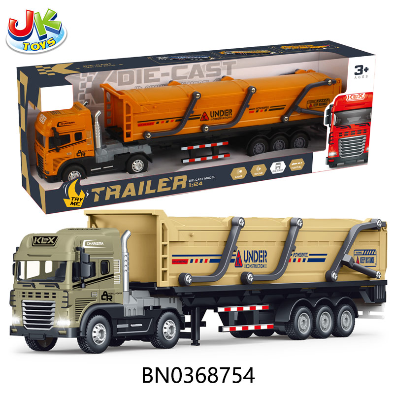 FRICTION ALLOY ENGINEERING TRANSPORT CAR W/LIGHT,SOUND,2 COLORS MIXED toys