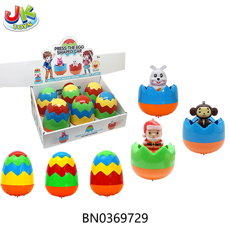 PRESS THE EGG SHAPED CAR,6 PCS toys