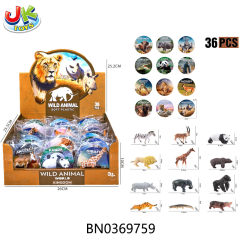 ANIMAL SET W/CARD, 36PCS/DISPLAY BOX toys