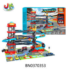 4-STOREY RACING CAR PARK WITH 3 ALLOY CARS W/MAPS AND ROAD SIGNS,LIGHTS,MUSIC toys