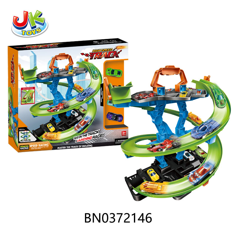 ALLOY DOUBLE TRACK SET 3 LAYERS(W/4 SLIDING ALLOY CARS) toys