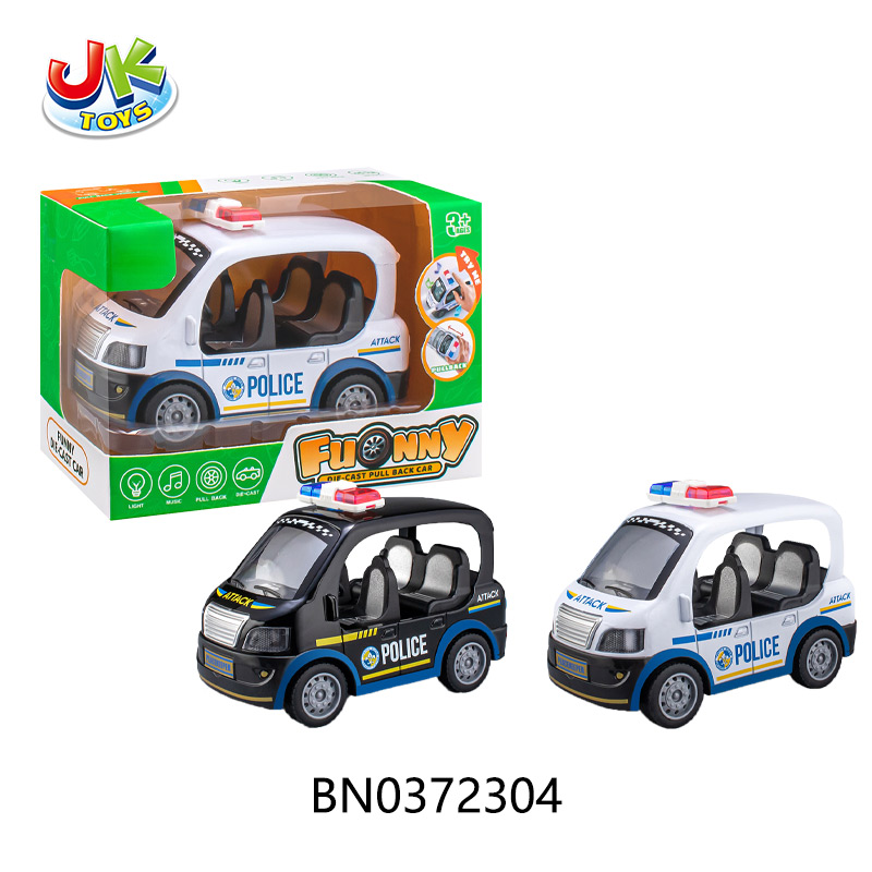 ALLOY PULL BACK POLICE CAR W/LIGHT,MUSIC(2 COLOR MIXED) toys