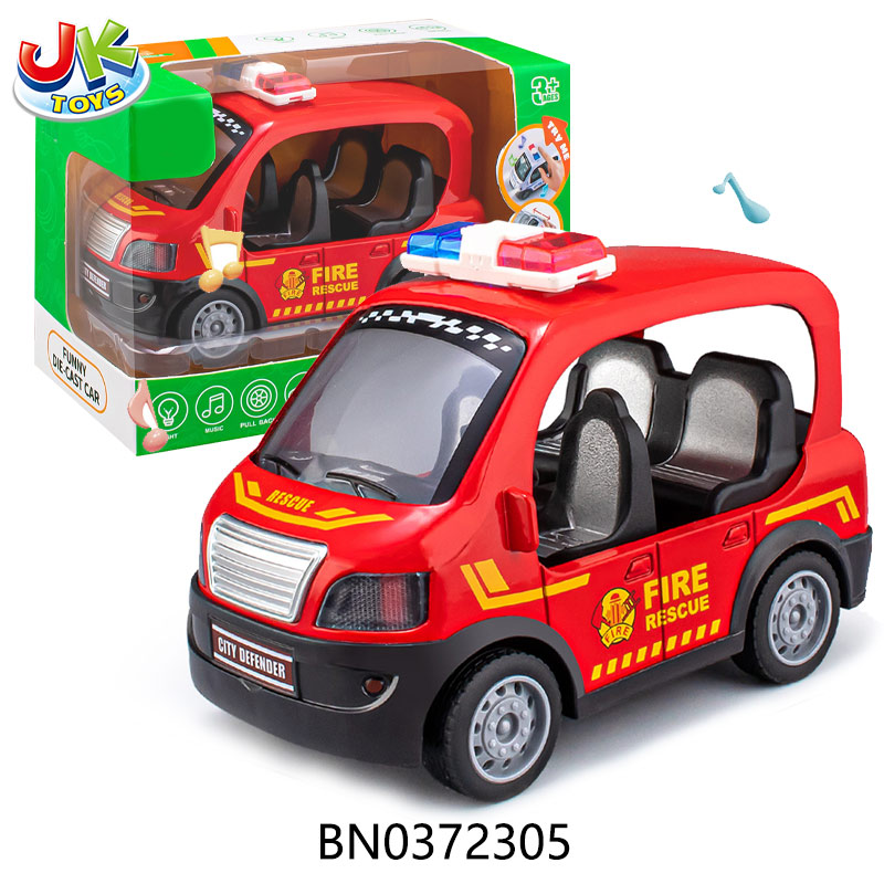 ALLOY PULL BACK FIRE TRUCK W/LIGHT,MUSIC toys