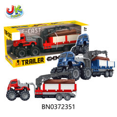 FRICTION FOUR DRIVE ALLOY CAR,TRANSPORT CRANE,2 COLOR MIXED