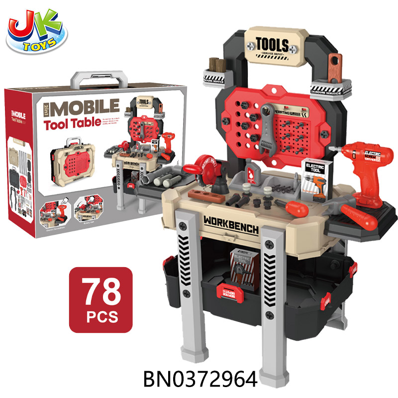 2 IN 1 TOOL TABLE,78 PCS toys